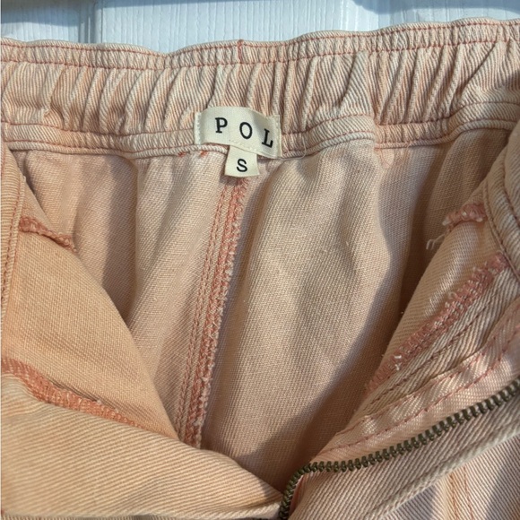 POL Blush Distressed Denim Joggers with Crochet accents - Picture 3 of 3